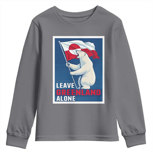 Leave Greenland Alone Polar Bear Resist Youth Sweatshirt Vintage Patriotic Propaganda Sovereignty Protest TS02 Charcoal Print Your Wear