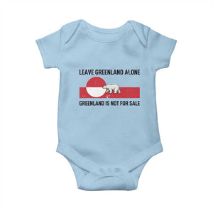 Leave Greenland Alone Polar Bear Protest Baby Onesie Not For Sale Patriotic Flag TS02 Light Blue Print Your Wear