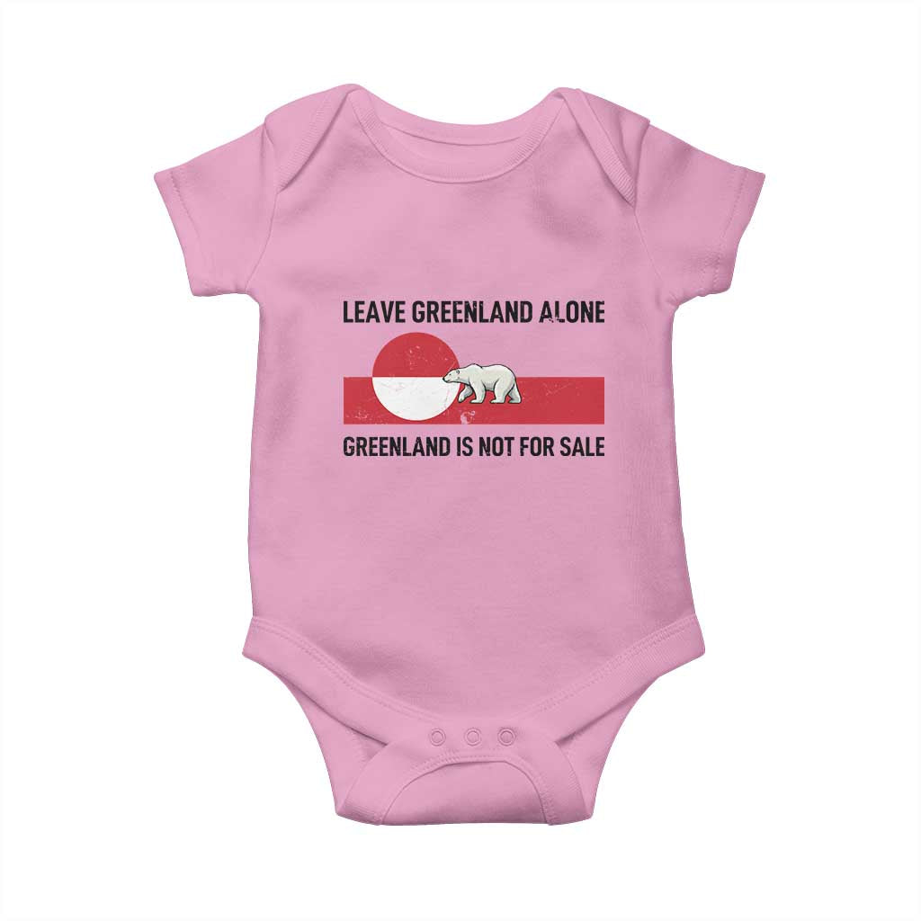 Leave Greenland Alone Polar Bear Protest Baby Onesie Not For Sale Patriotic Flag TS02 Light Pink Print Your Wear
