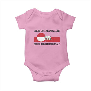Leave Greenland Alone Polar Bear Protest Baby Onesie Not For Sale Patriotic Flag TS02 Light Pink Print Your Wear