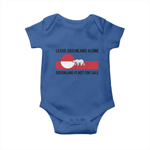 Leave Greenland Alone Polar Bear Protest Baby Onesie Not For Sale Patriotic Flag TS02 Royal Blue Print Your Wear