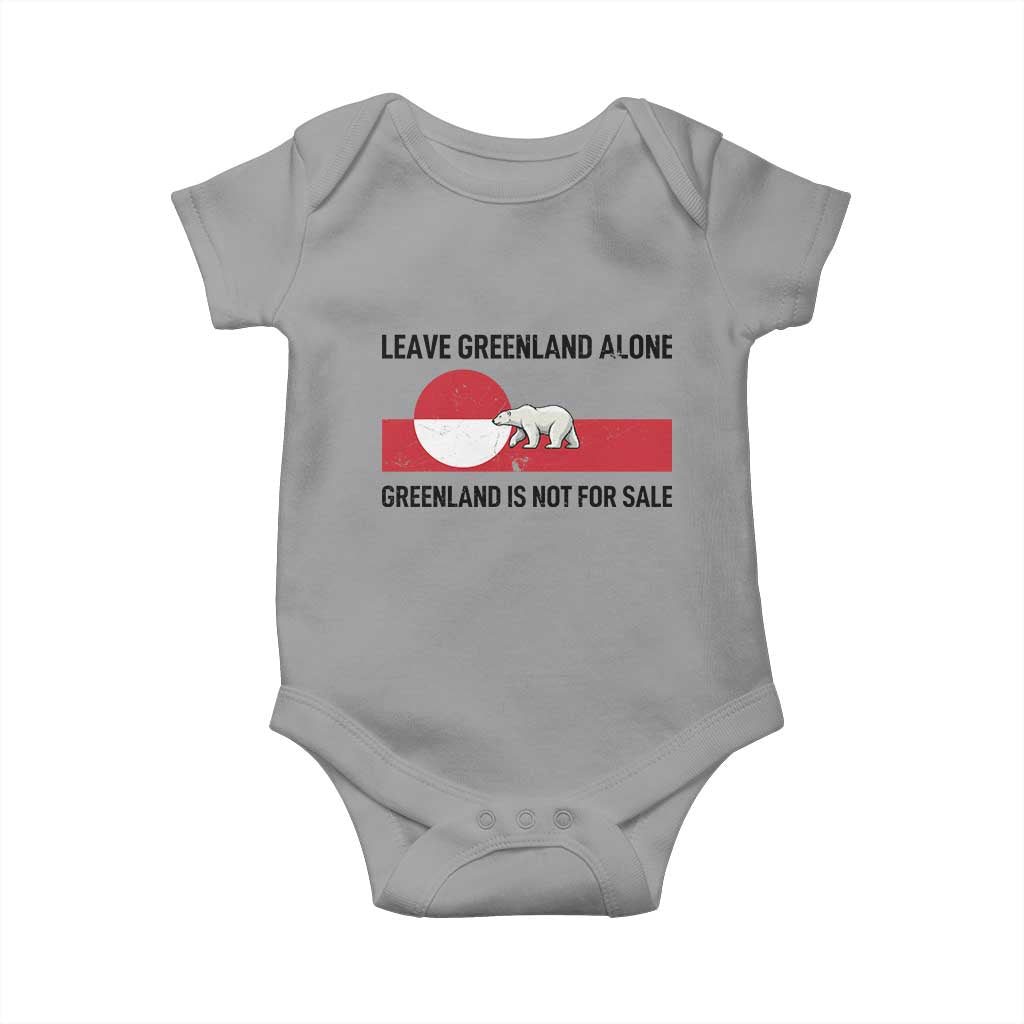 Leave Greenland Alone Polar Bear Protest Baby Onesie Not For Sale Patriotic Flag TS02 Sport Gray Print Your Wear