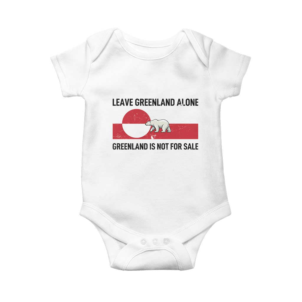 Leave Greenland Alone Polar Bear Protest Baby Onesie Not For Sale Patriotic Flag TS02 White Print Your Wear