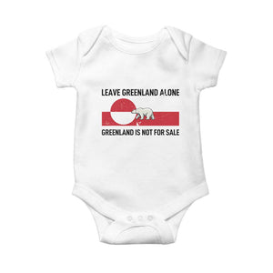 Leave Greenland Alone Polar Bear Protest Baby Onesie Not For Sale Patriotic Flag TS02 White Print Your Wear
