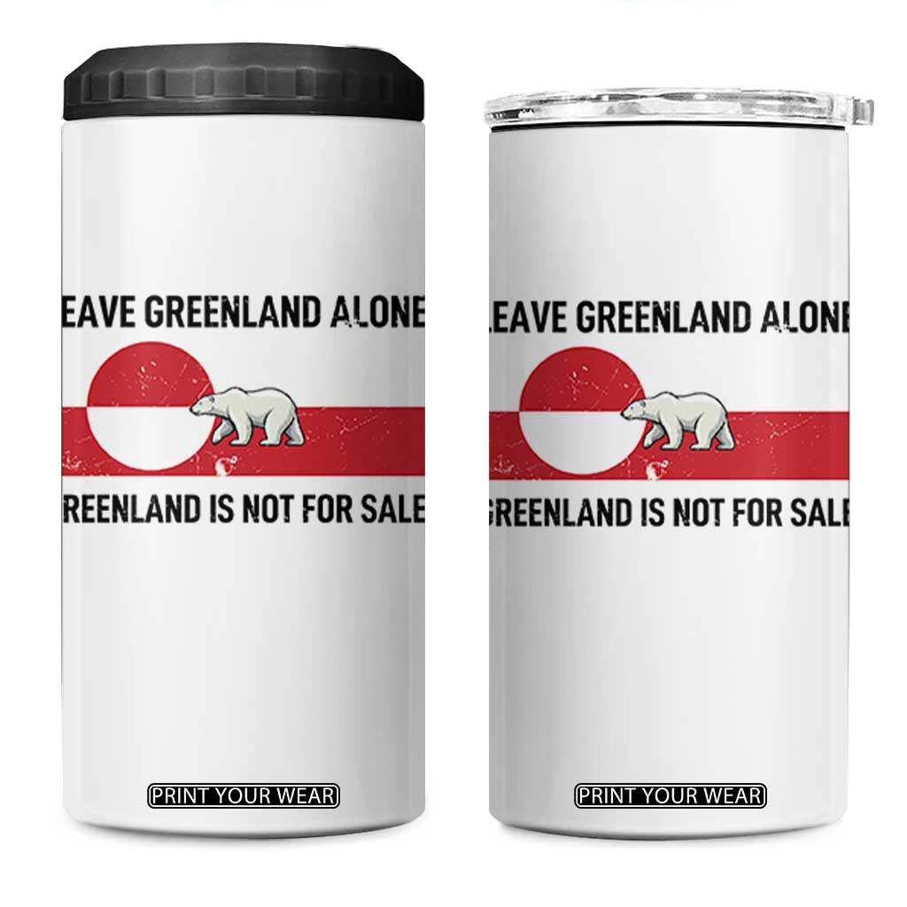 Leave Greenland Alone Polar Bear Protest 4 in 1 Can Cooler Tumbler Not For Sale Patriotic Flag TS02 One Size: 16 oz White Print Your Wear