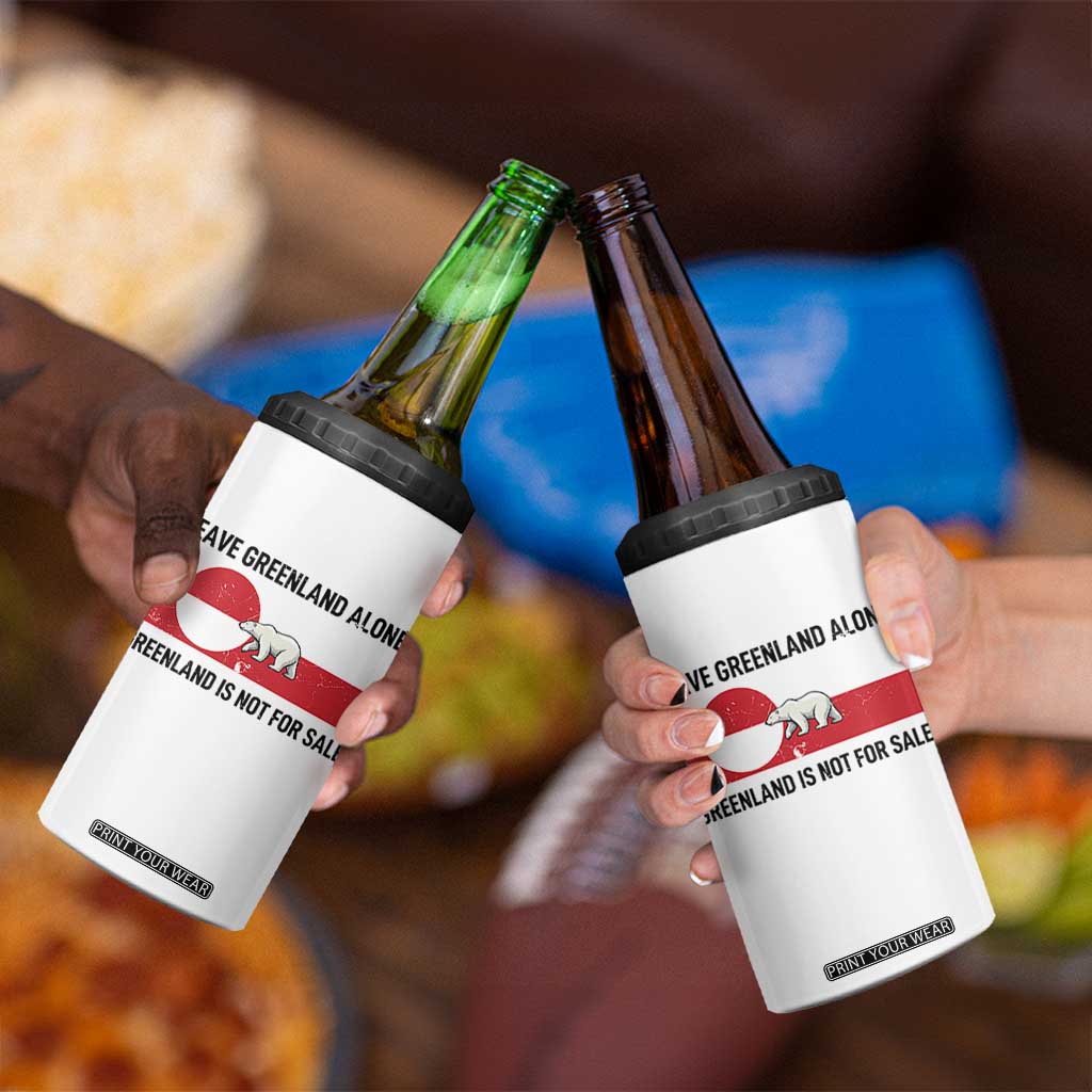 Leave Greenland Alone Polar Bear Protest 4 in 1 Can Cooler Tumbler Not For Sale Patriotic Flag TS02 Print Your Wear