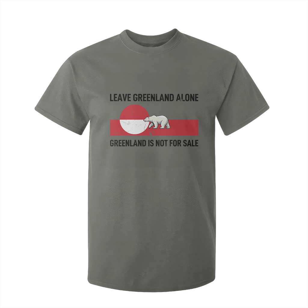 Leave Greenland Alone Polar Bear Protest T Shirt For Kid Not For Sale Patriotic Flag TS02 Military Green Print Your Wear