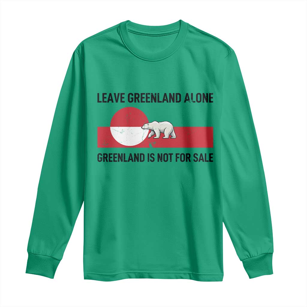 Leave Greenland Alone Polar Bear Protest Long Sleeve Shirt Not For Sale Patriotic Flag TS02 Irish Green Print Your Wear