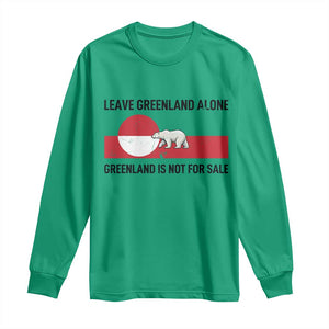 Leave Greenland Alone Polar Bear Protest Long Sleeve Shirt Not For Sale Patriotic Flag TS02 Irish Green Print Your Wear