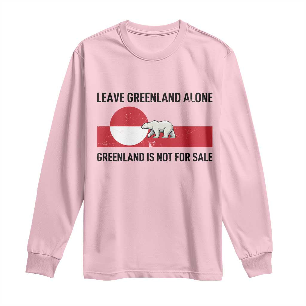 Leave Greenland Alone Polar Bear Protest Long Sleeve Shirt Not For Sale Patriotic Flag TS02 Light Pink Print Your Wear