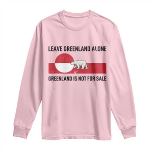 Leave Greenland Alone Polar Bear Protest Long Sleeve Shirt Not For Sale Patriotic Flag TS02 Light Pink Print Your Wear