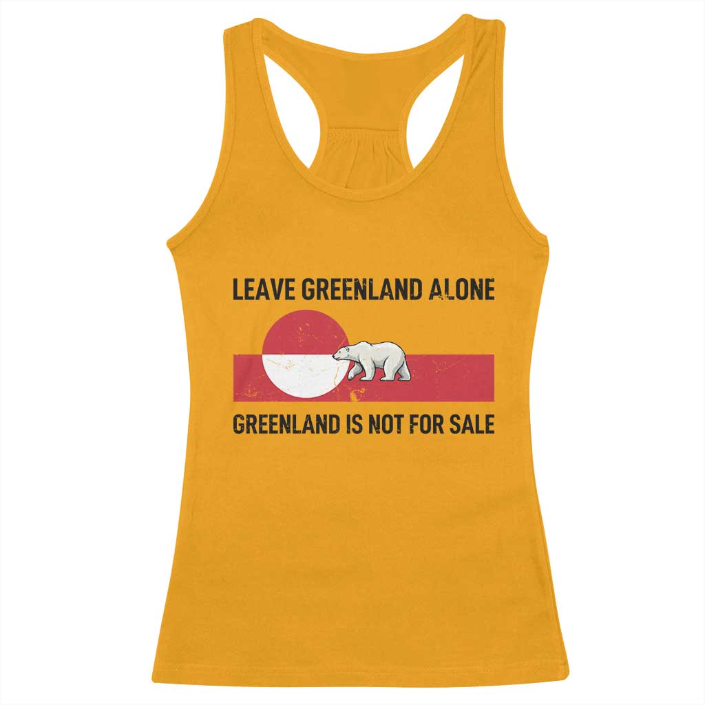Leave Greenland Alone Polar Bear Protest Racerback Tank Top Not For Sale Patriotic Flag TS02 Gold Print Your Wear
