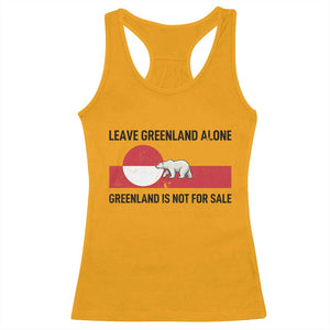Leave Greenland Alone Polar Bear Protest Racerback Tank Top Not For Sale Patriotic Flag TS02 Gold Print Your Wear