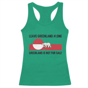 Leave Greenland Alone Polar Bear Protest Racerback Tank Top Not For Sale Patriotic Flag TS02 Irish Green Print Your Wear