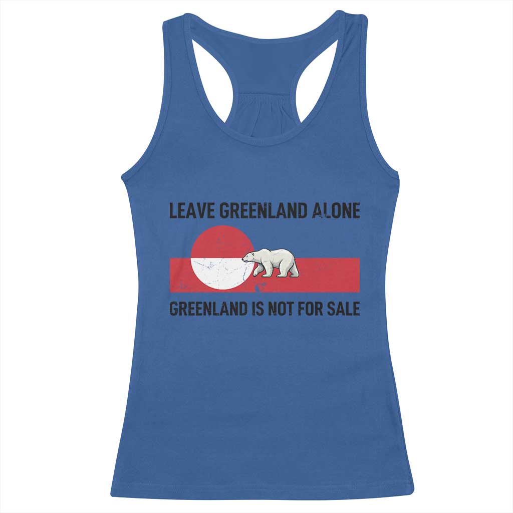 Leave Greenland Alone Polar Bear Protest Racerback Tank Top Not For Sale Patriotic Flag TS02 Royal Blue Print Your Wear