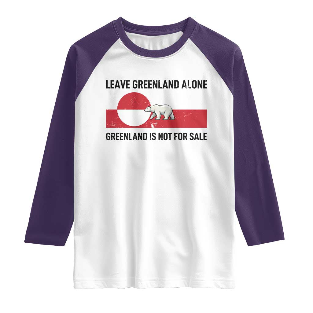 Leave Greenland Alone Polar Bear Protest Raglan Shirt Not For Sale Patriotic Flag TS02 White Purple Print Your Wear
