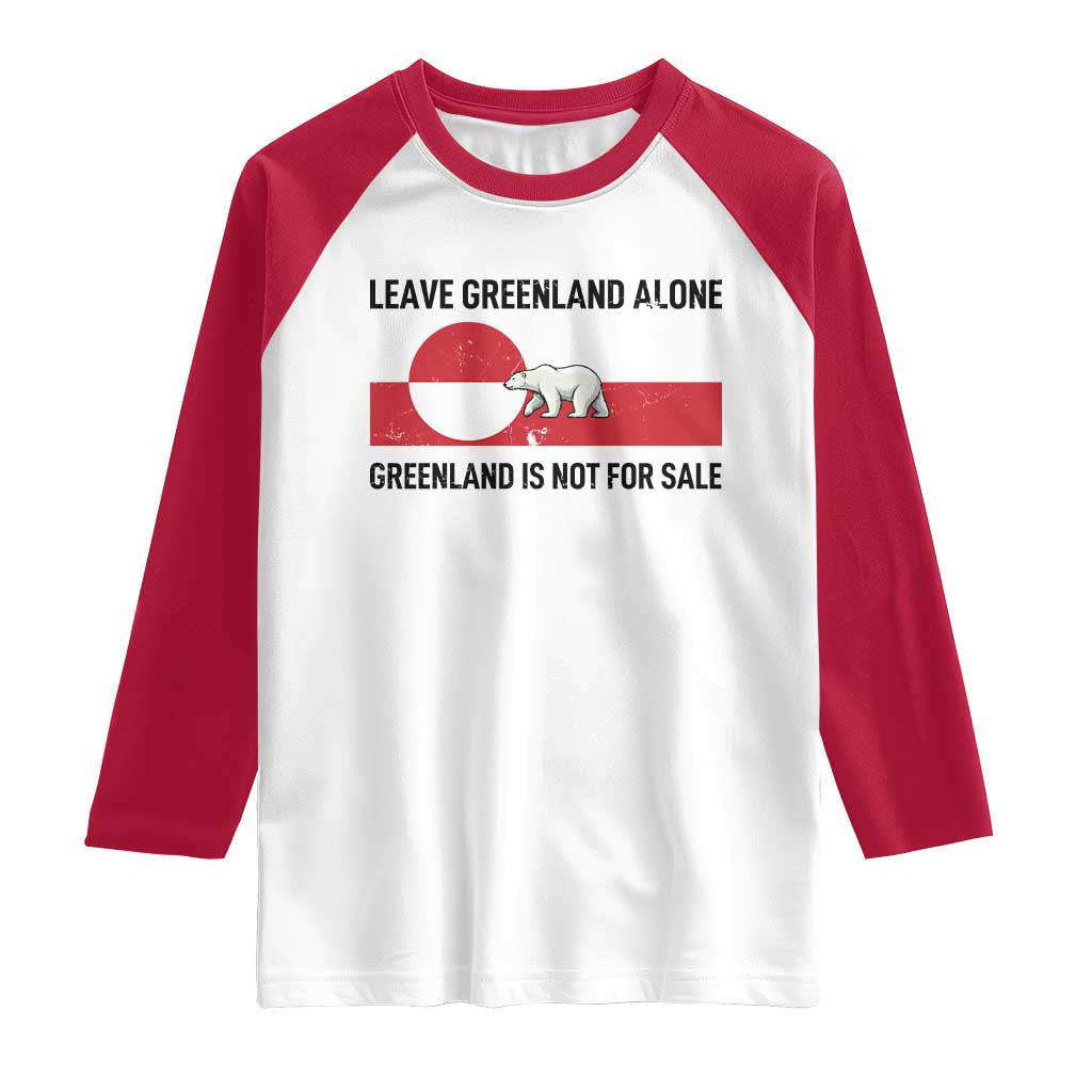 Leave Greenland Alone Polar Bear Protest Raglan Shirt Not For Sale Patriotic Flag TS02 White Red Print Your Wear