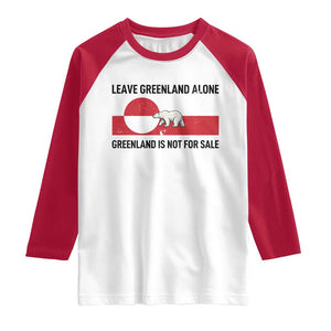 Leave Greenland Alone Polar Bear Protest Raglan Shirt Not For Sale Patriotic Flag TS02 White Red Print Your Wear