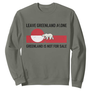 Leave Greenland Alone Polar Bear Protest Sweatshirt Not For Sale Patriotic Flag TS02 Military Green Print Your Wear