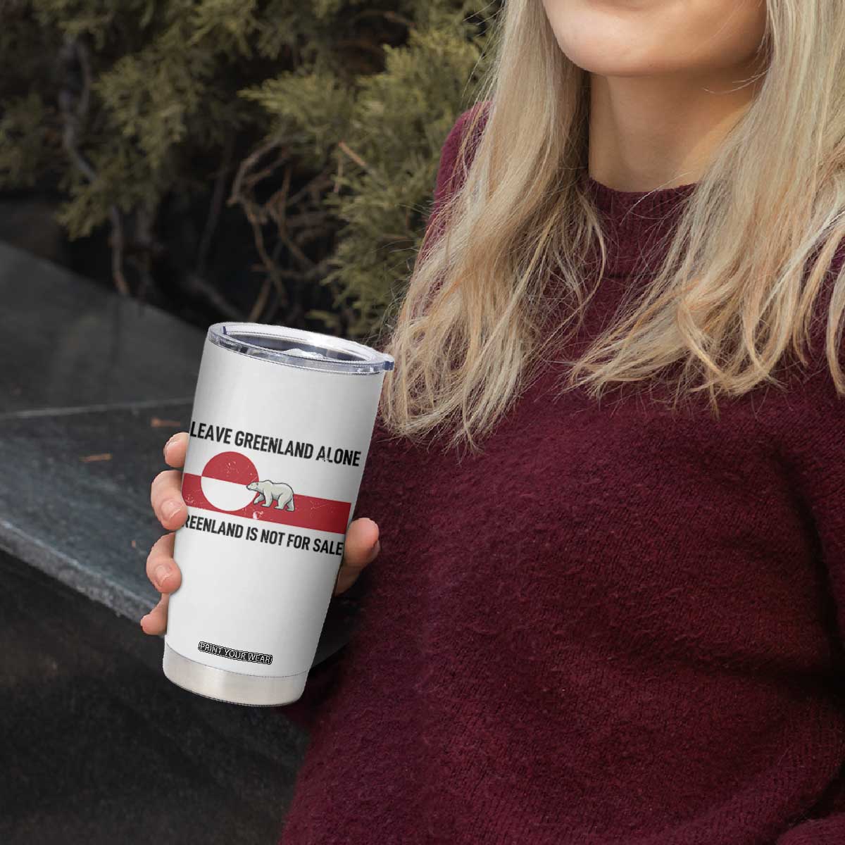Leave Greenland Alone Polar Bear Protest Tumbler Cup Not For Sale Patriotic Flag TS02 Print Your Wear