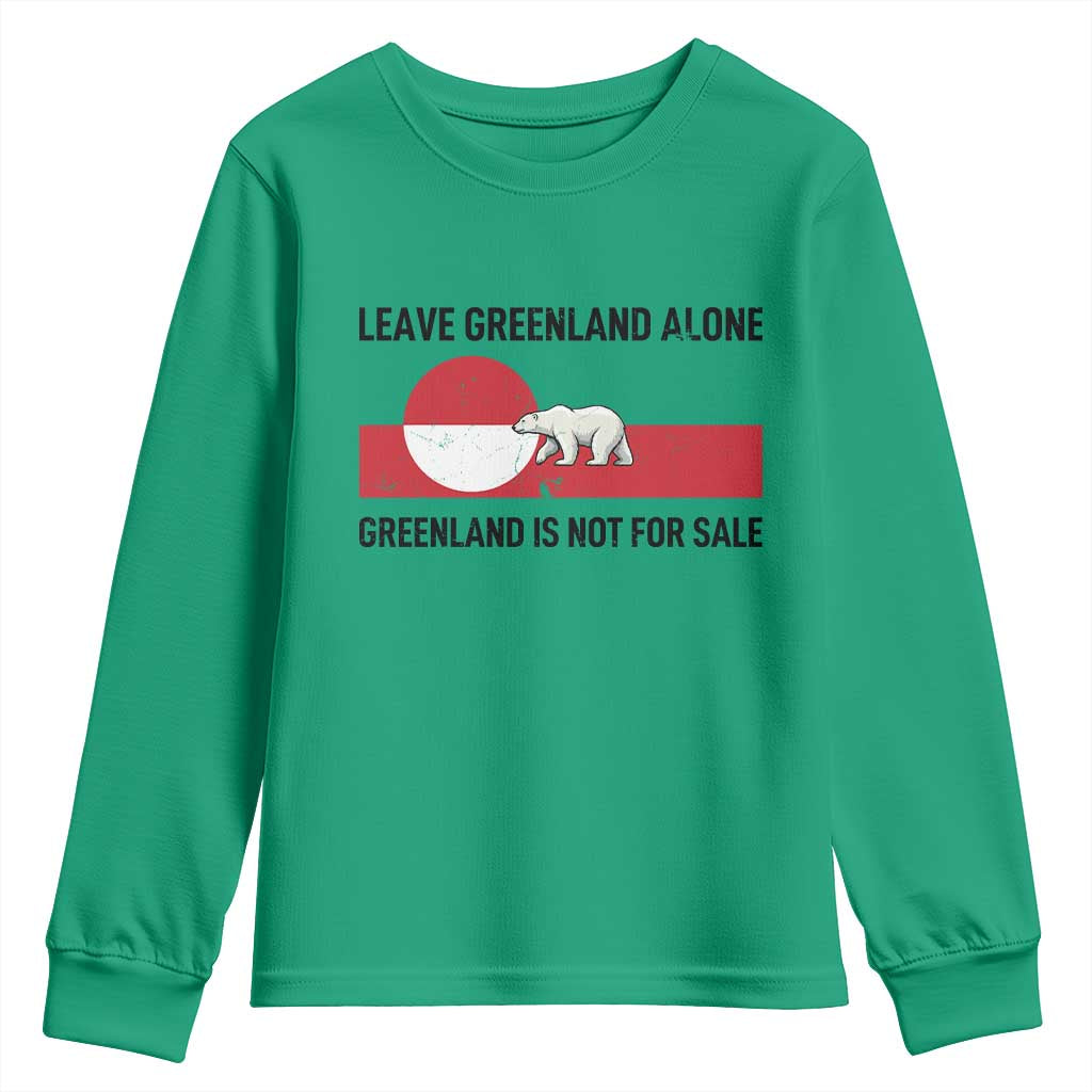 Leave Greenland Alone Polar Bear Protest Youth Sweatshirt Not For Sale Patriotic Flag TS02 Irish Green Print Your Wear