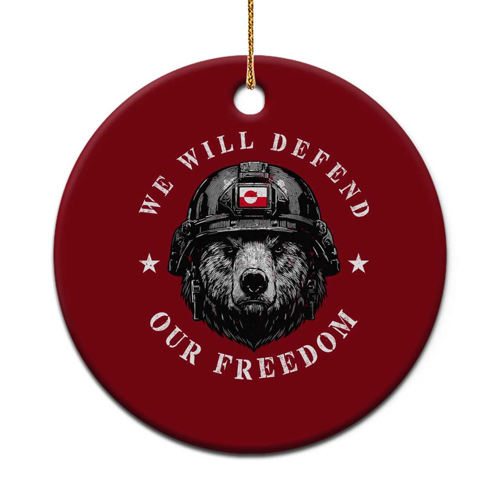 Greenland Bear We Will Defend Our Freedom Ceramic Ornament Polar Bear Soldier National Pride TS02 1pc Red Print Your Wear