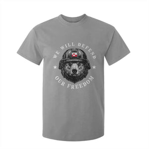 Greenland Bear We Will Defend Our Freedom T Shirt For Kid Polar Bear Soldier National Pride TS02 Sport Gray Print Your Wear