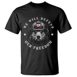 Greenland Bear We Will Defend Our Freedom T Shirt Polar Bear Soldier National Pride TS02 Black Print Your Wear