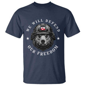 Greenland Bear We Will Defend Our Freedom T Shirt Polar Bear Soldier National Pride TS02 Navy Print Your Wear