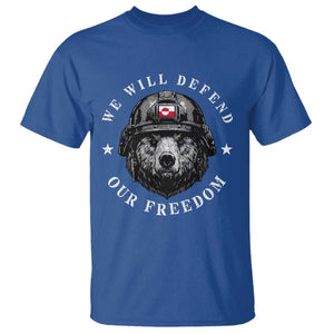 Greenland Bear We Will Defend Our Freedom T Shirt Polar Bear Soldier National Pride TS02 Royal Blue Print Your Wear