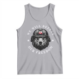 Greenland Bear We Will Defend Our Freedom Tank Top Polar Bear Soldier National Pride TS02 Athletic Heather Print Your Wear