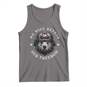 Greenland Bear We Will Defend Our Freedom Tank Top Polar Bear Soldier National Pride TS02 Deep Heather Print Your Wear