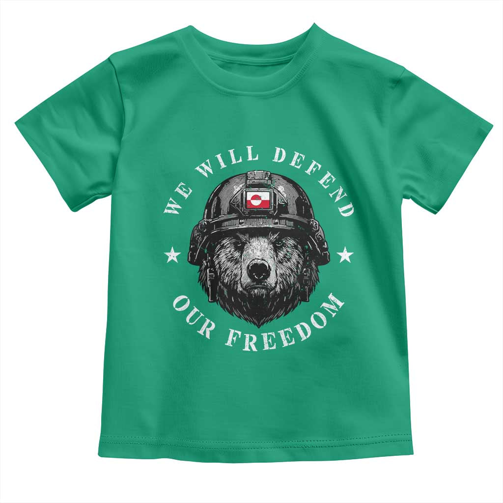 Greenland Bear We Will Defend Our Freedom Toddler T Shirt Polar Bear Soldier National Pride TS02 Irish Green Print Your Wear