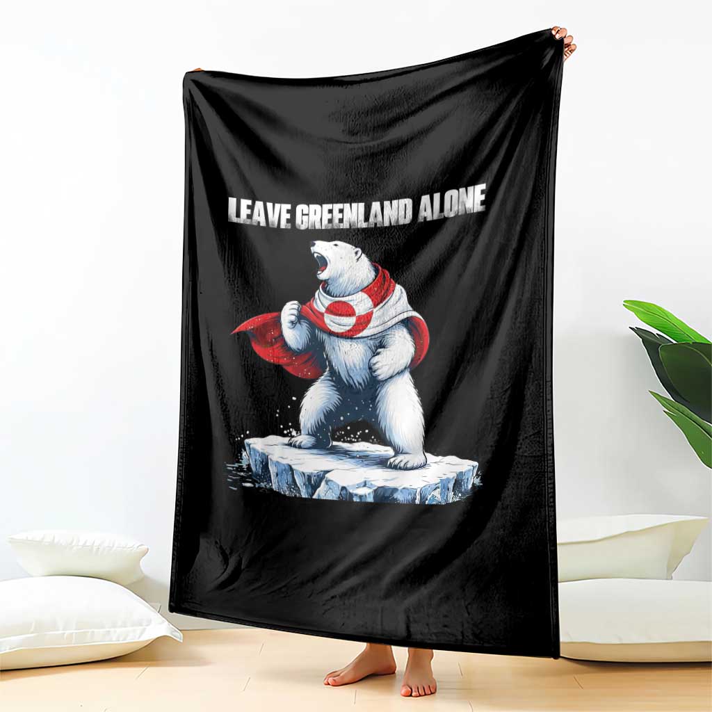 Heroic Polar Bear Leave Greenland Alone Throw Blanket Patriotic Island Sovereignty Protest TS02 Print Your Wear