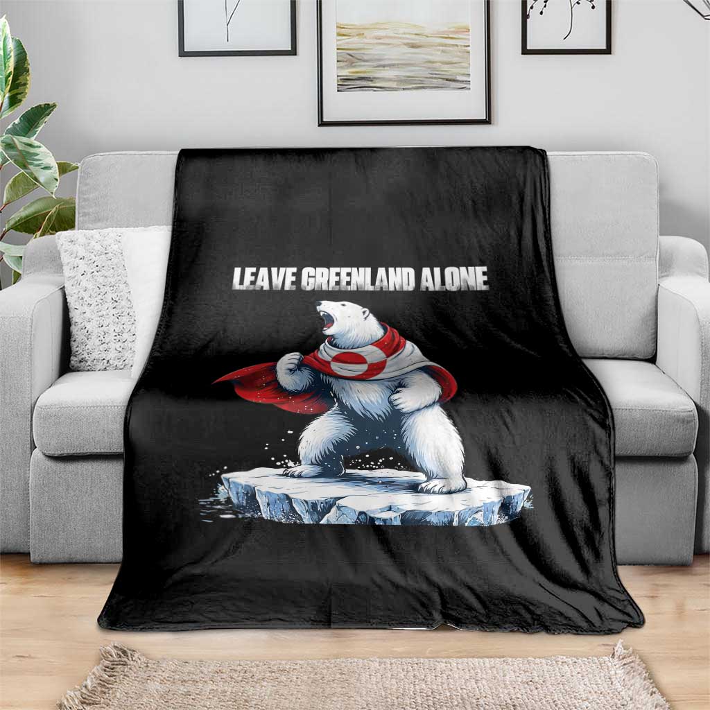 Heroic Polar Bear Leave Greenland Alone Throw Blanket Patriotic Island Sovereignty Protest TS02 Print Your Wear