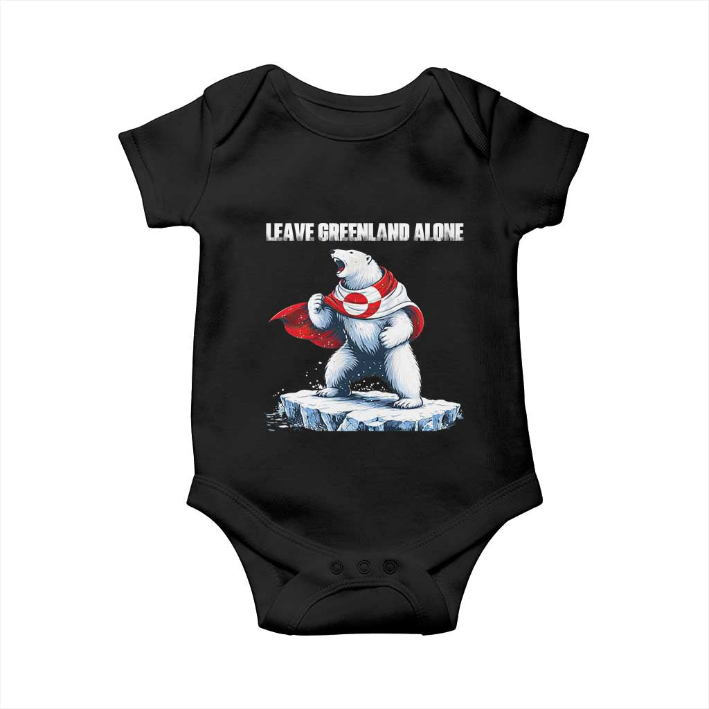 Heroic Polar Bear Leave Greenland Alone Baby Onesie Patriotic Island Sovereignty Protest TS02 Black Print Your Wear