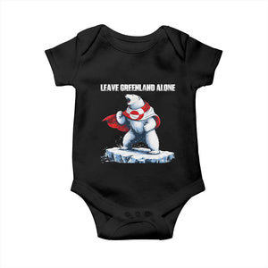 Heroic Polar Bear Leave Greenland Alone Baby Onesie Patriotic Island Sovereignty Protest TS02 Black Print Your Wear