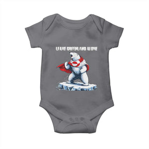 Heroic Polar Bear Leave Greenland Alone Baby Onesie Patriotic Island Sovereignty Protest TS02 Charcoal Print Your Wear