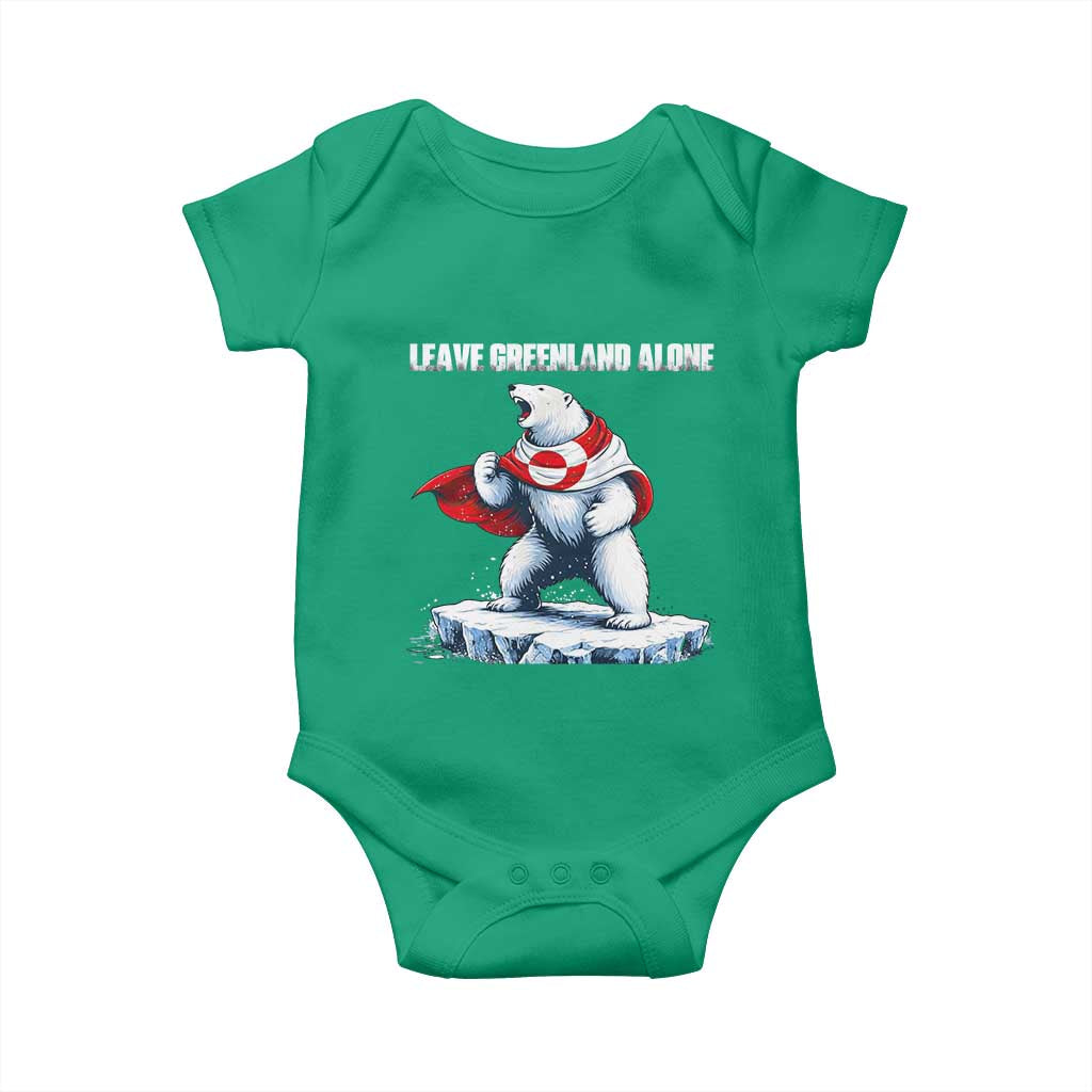 Heroic Polar Bear Leave Greenland Alone Baby Onesie Patriotic Island Sovereignty Protest TS02 Irish Green Print Your Wear