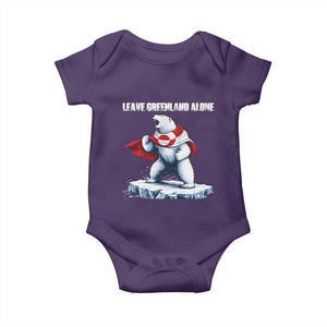 Heroic Polar Bear Leave Greenland Alone Baby Onesie Patriotic Island Sovereignty Protest TS02 Purple Print Your Wear