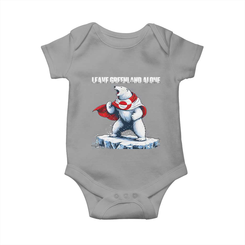 Heroic Polar Bear Leave Greenland Alone Baby Onesie Patriotic Island Sovereignty Protest TS02 Sport Gray Print Your Wear