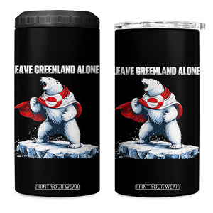 Heroic Polar Bear Leave Greenland Alone 4 in 1 Can Cooler Tumbler Patriotic Island Sovereignty Protest TS02 One Size: 16 oz Black Print Your Wear