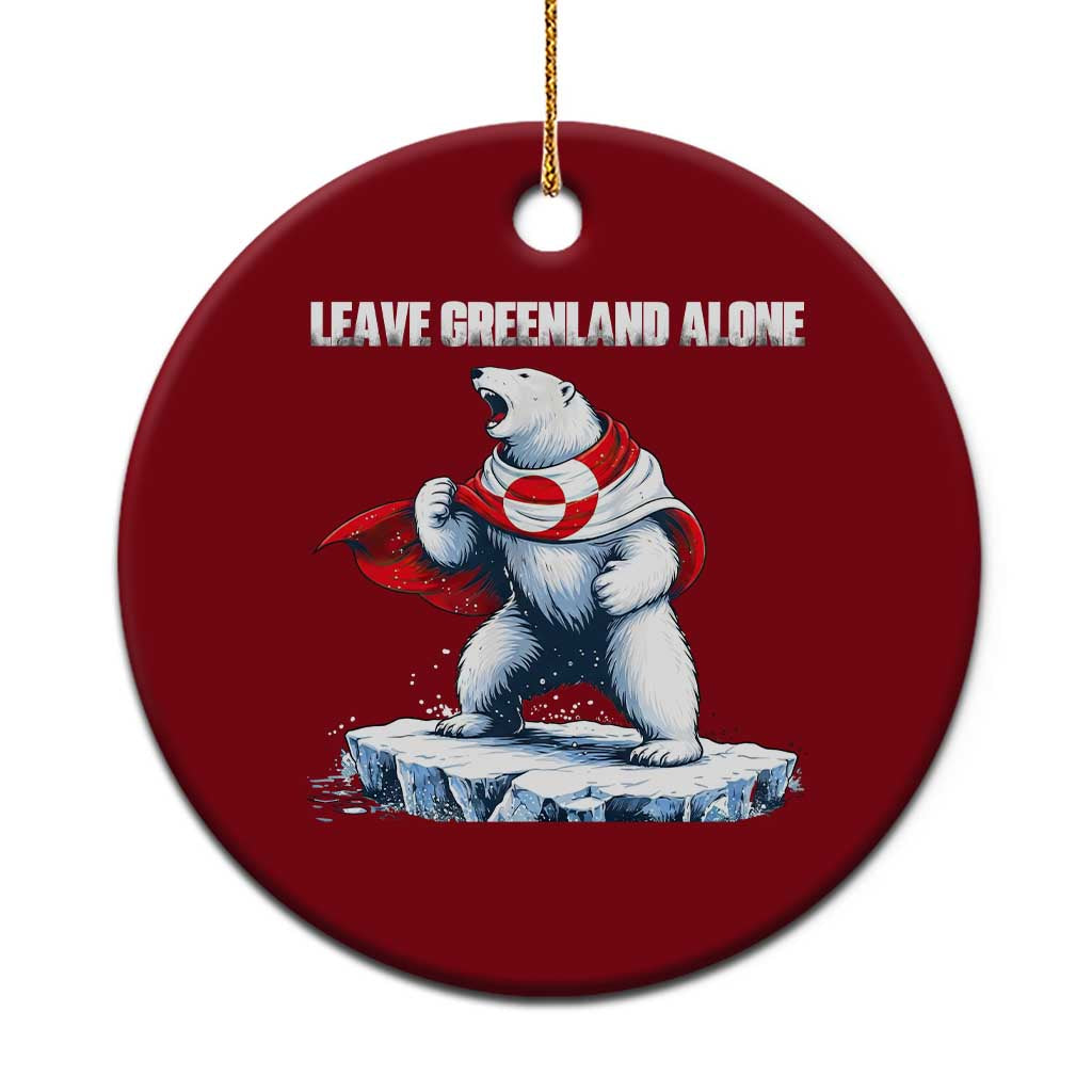 Heroic Polar Bear Leave Greenland Alone Ceramic Ornament Patriotic Island Sovereignty Protest TS02 1pc Red Print Your Wear