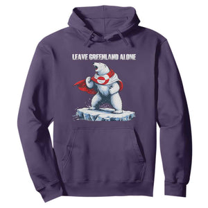 Heroic Polar Bear Leave Greenland Alone Hoodie Patriotic Island Sovereignty Protest TS02 Purple Print Your Wear