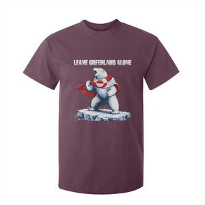 Heroic Polar Bear Leave Greenland Alone T Shirt For Kid Patriotic Island Sovereignty Protest TS02 Maroon Print Your Wear