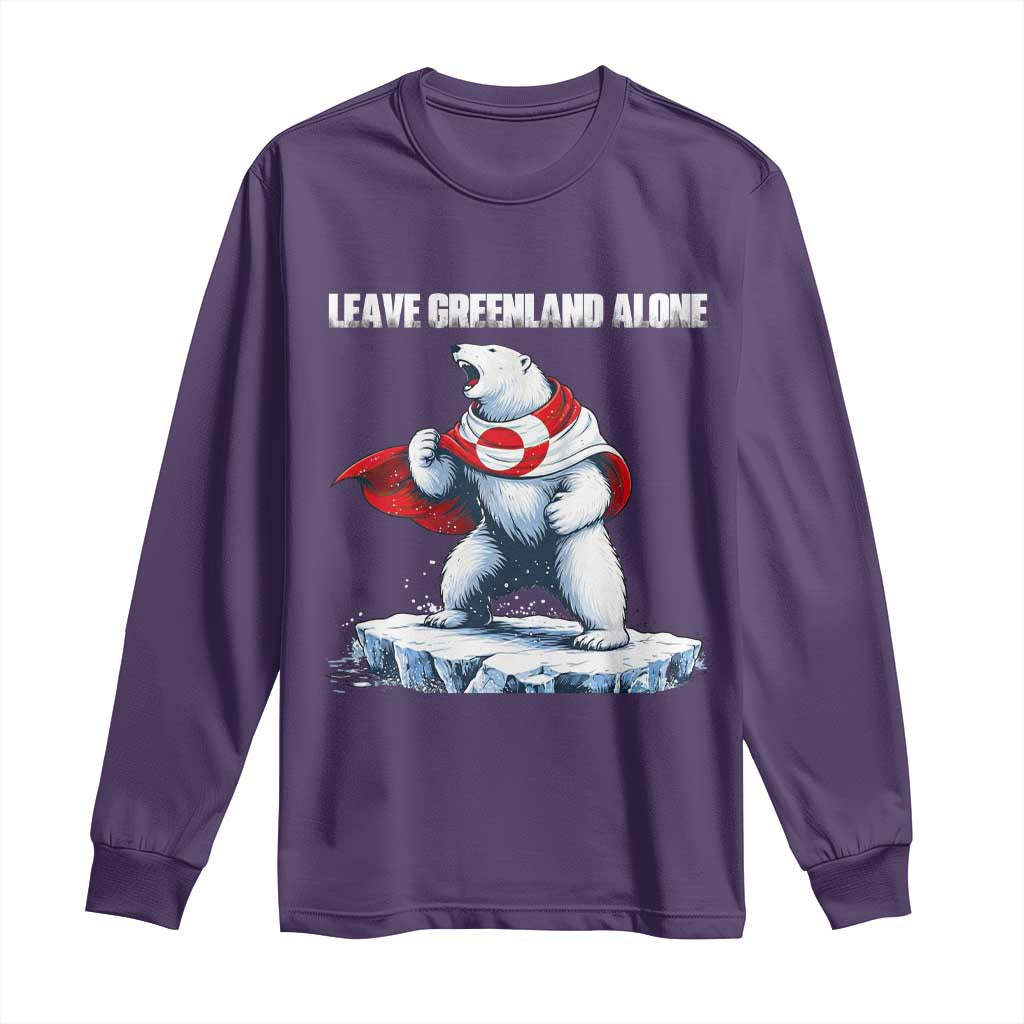 Heroic Polar Bear Leave Greenland Alone Long Sleeve Shirt Patriotic Island Sovereignty Protest TS02 Purple Print Your Wear