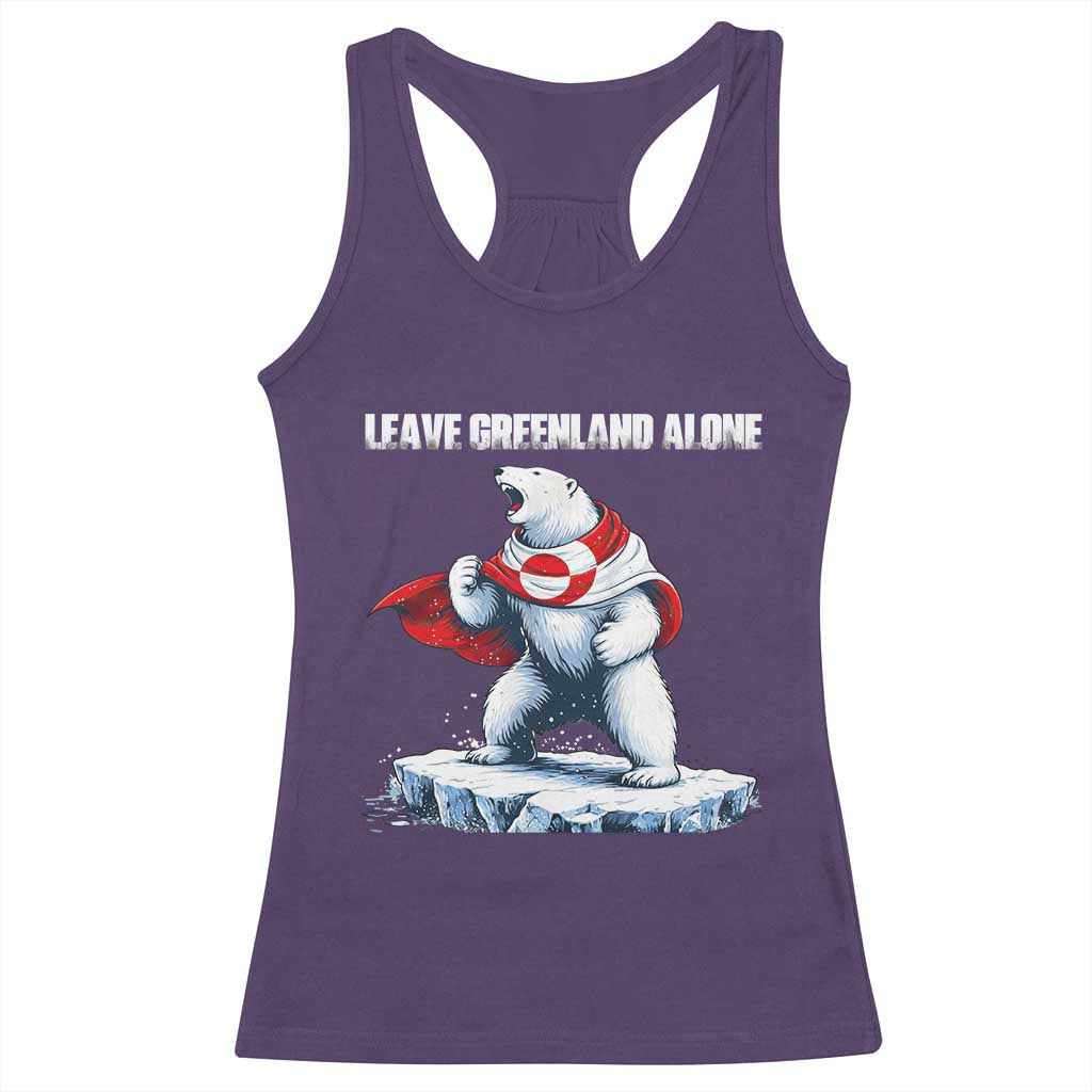 Heroic Polar Bear Leave Greenland Alone Racerback Tank Top Patriotic Island Sovereignty Protest TS02 Purple Print Your Wear
