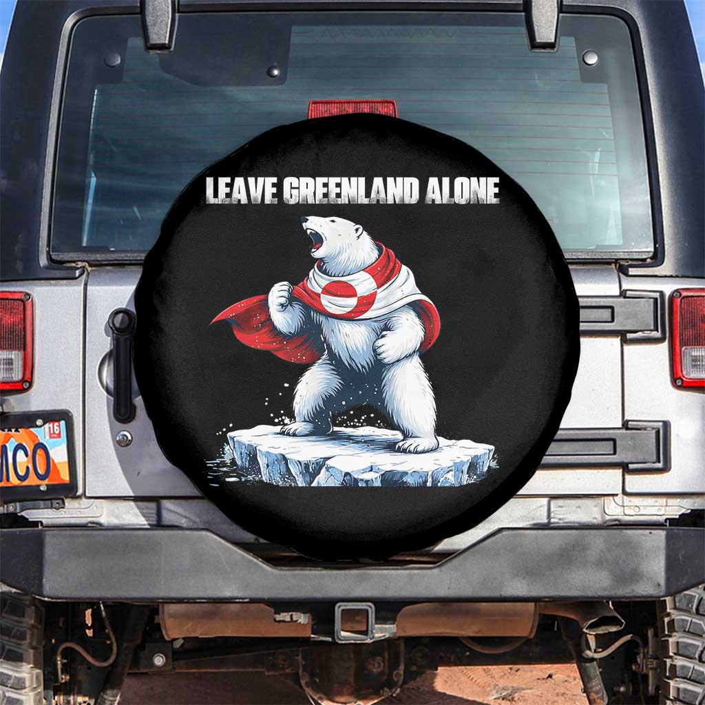 Heroic Polar Bear Leave Greenland Alone Spare Tire Cover Patriotic Island Sovereignty Protest TS02 No hole Black Print Your Wear