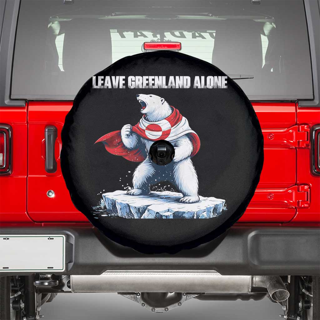 Heroic Polar Bear Leave Greenland Alone Spare Tire Cover Patriotic Island Sovereignty Protest TS02 Black Print Your Wear