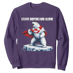 Heroic Polar Bear Leave Greenland Alone Sweatshirt Patriotic Island Sovereignty Protest TS02 Purple Print Your Wear